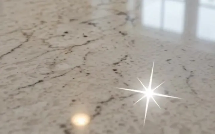 Spotless marble kitchen counter