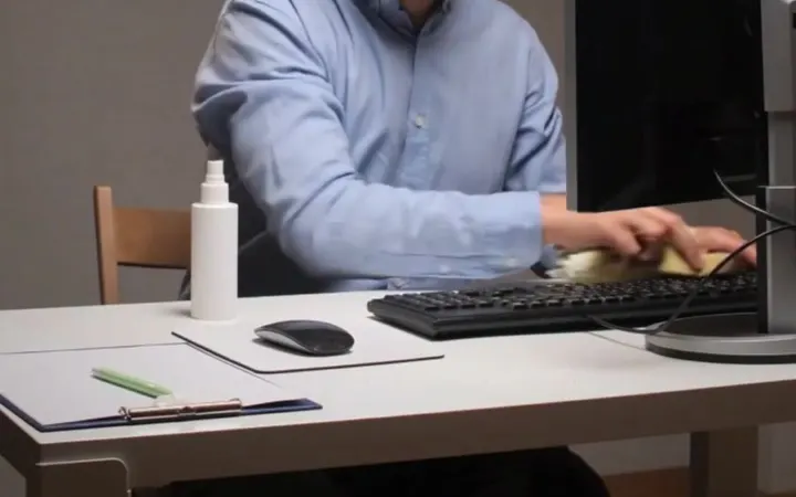 Office worker at a clean desk